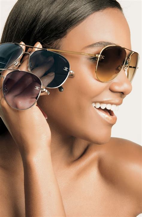 chanel aviator sunglasses nordstrom|Chanel sunglasses aviator style.